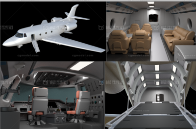 私人飞机有内部,包扣驾驶舱客舱货舱,各个_四相合一作品_飞机/航空器客机/民用飞机